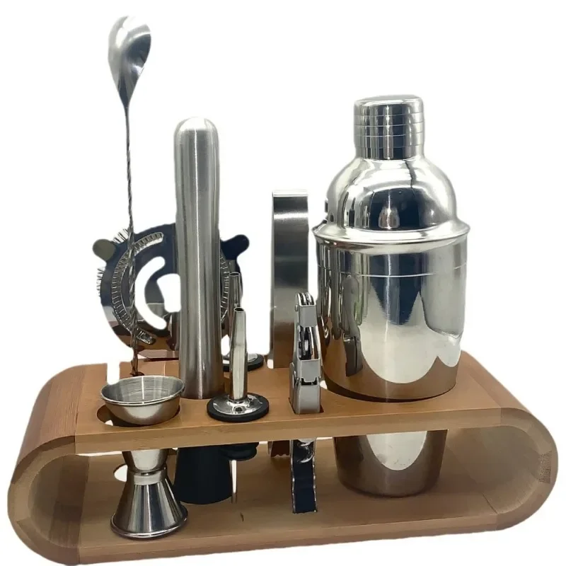 shaker-a-cocktails-professionnel-12-pieces-ensemble--shaker-en-verre-en-acier-inoxydable-avec-cuillere-a-melanger-et-gabarit--kit-de-barman-pour-la-maison