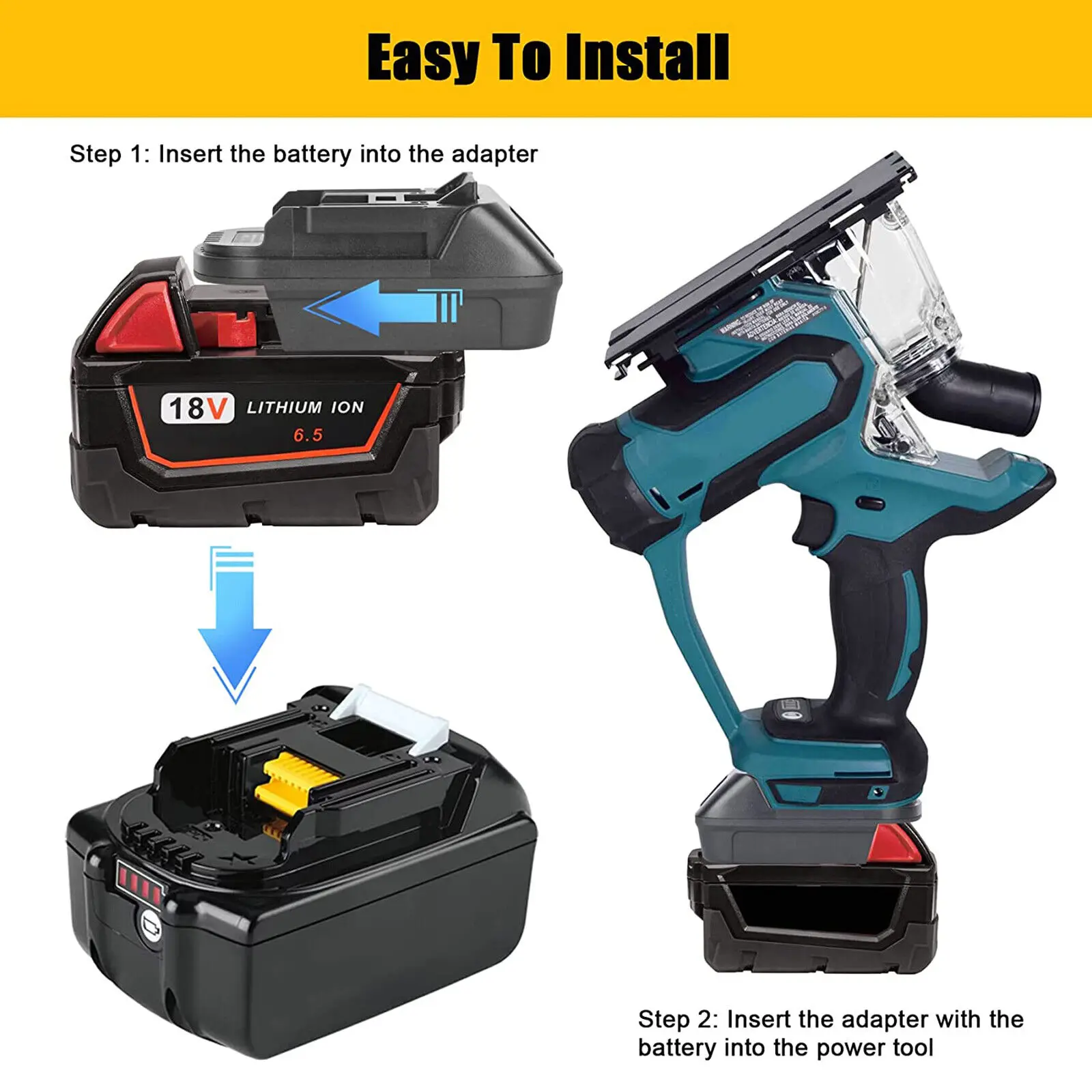 리튬 배터리 컨버터 변환 리튬 이온 충전기 도구 어댑터, Milwaukee Makita Bl1830 Bl1850 배터리용, 20V ~ 18V Dm18M