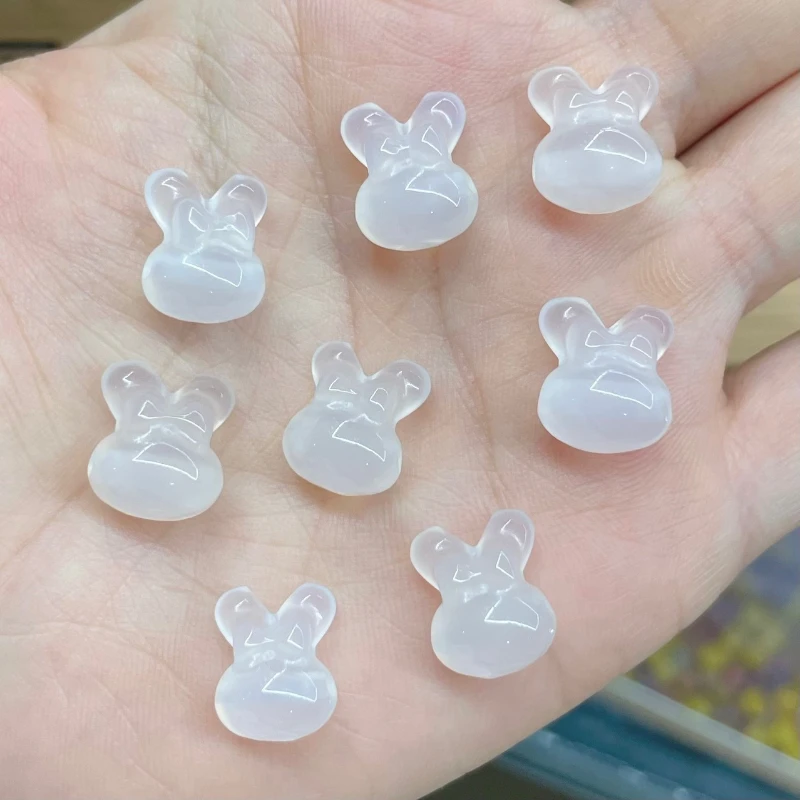 White agate rabbit head ear bow pendant rabbit ear bow bracelet slipping DIY accessories