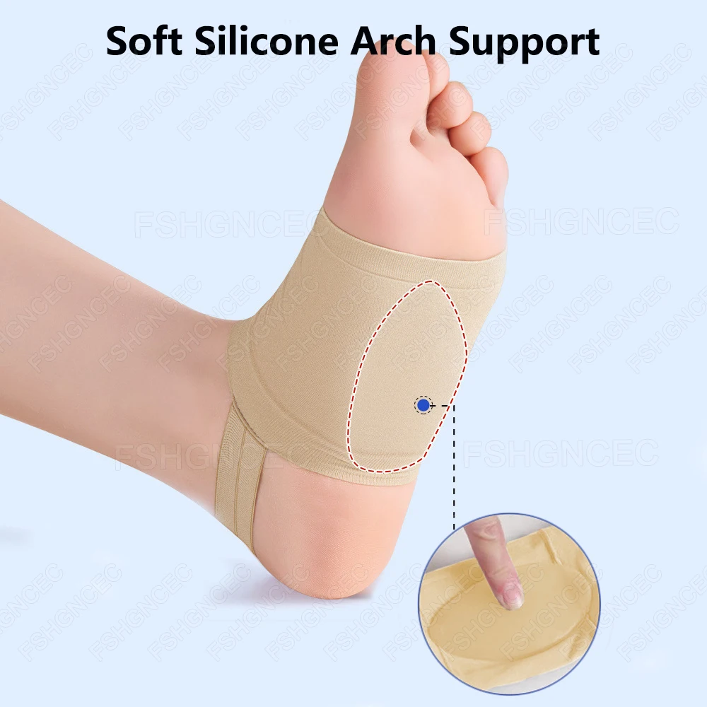 Silicone Arch Support Sleeves Flat Foot Corrector Plantar Fasciitis Relief Orthopedic Insole Feet Correction Sports Shoe Pads