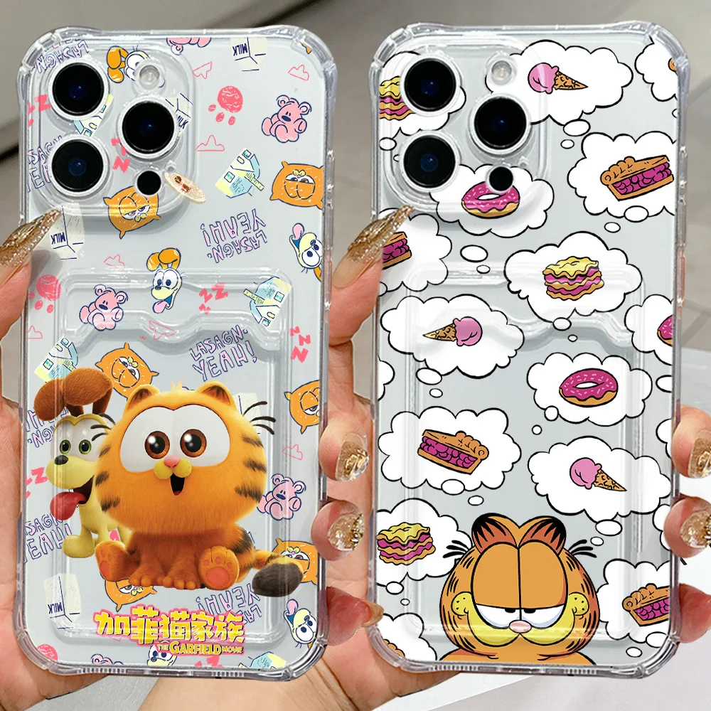 HOT Cartoon G-Garfields Card Hold Phone Case For Samsung Galaxy S26 S25 S24 S23 S22 S21 S20 FE Edge Plus Ultra M33 M53 M54 5G