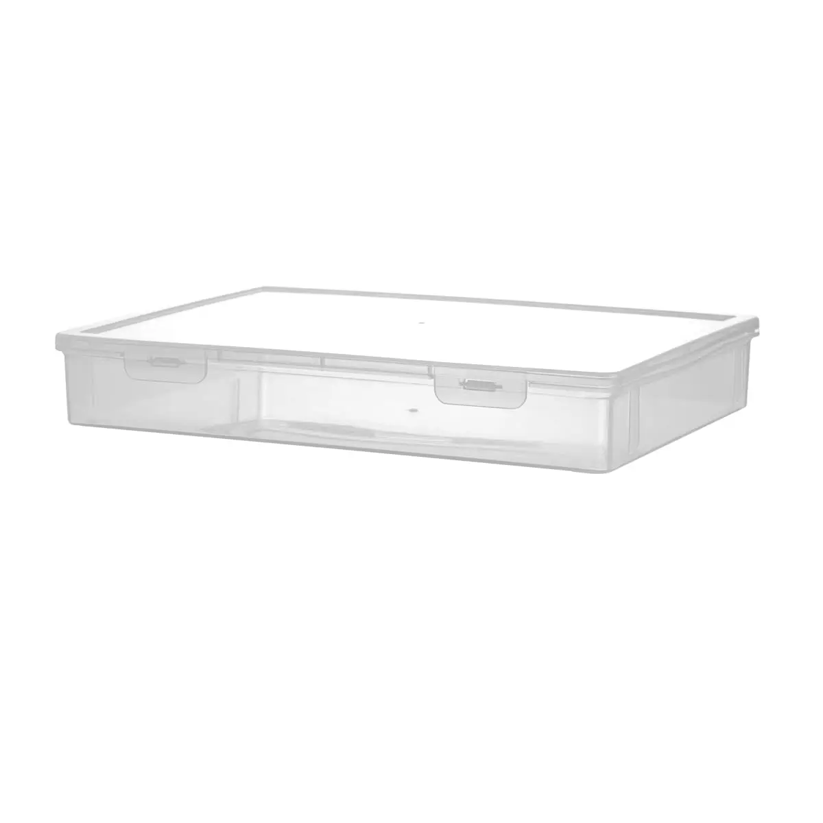 2 Pack A4 Plastic File Storage Box, Document Magazine Organizer, Thick Scrapbook Craft Art Supply Container for Office School