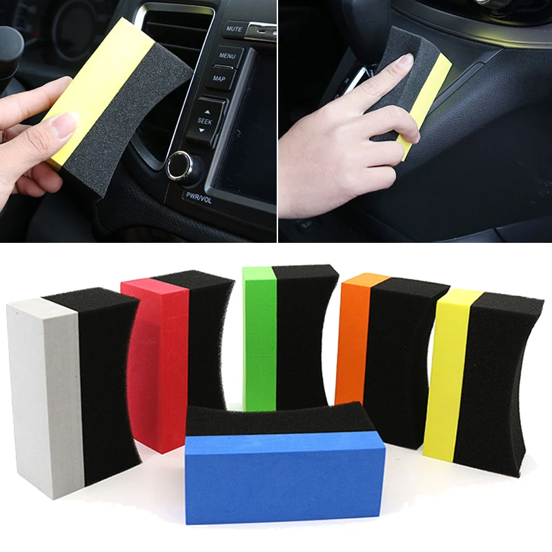 1/2Pcs 10x6x4cm Car Wheel Polishing Waxing Sponge Tyre Brushes Water Suction Sponge Pad Auto Detailing Blue Car Wash Wheel Brush