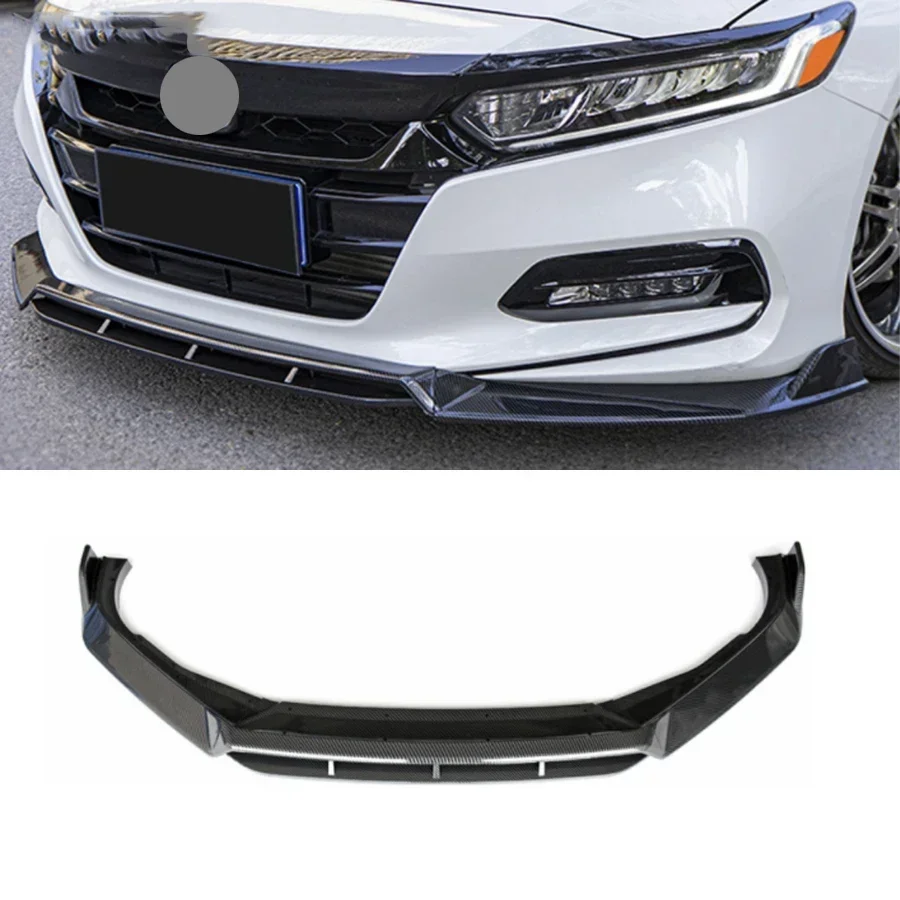 New! Car Front Bumper Lip Spoiler Splitter For Honda Accord 10th GEN 2018 2019 2020 2021 ABS Glossy black Tuning Body kits