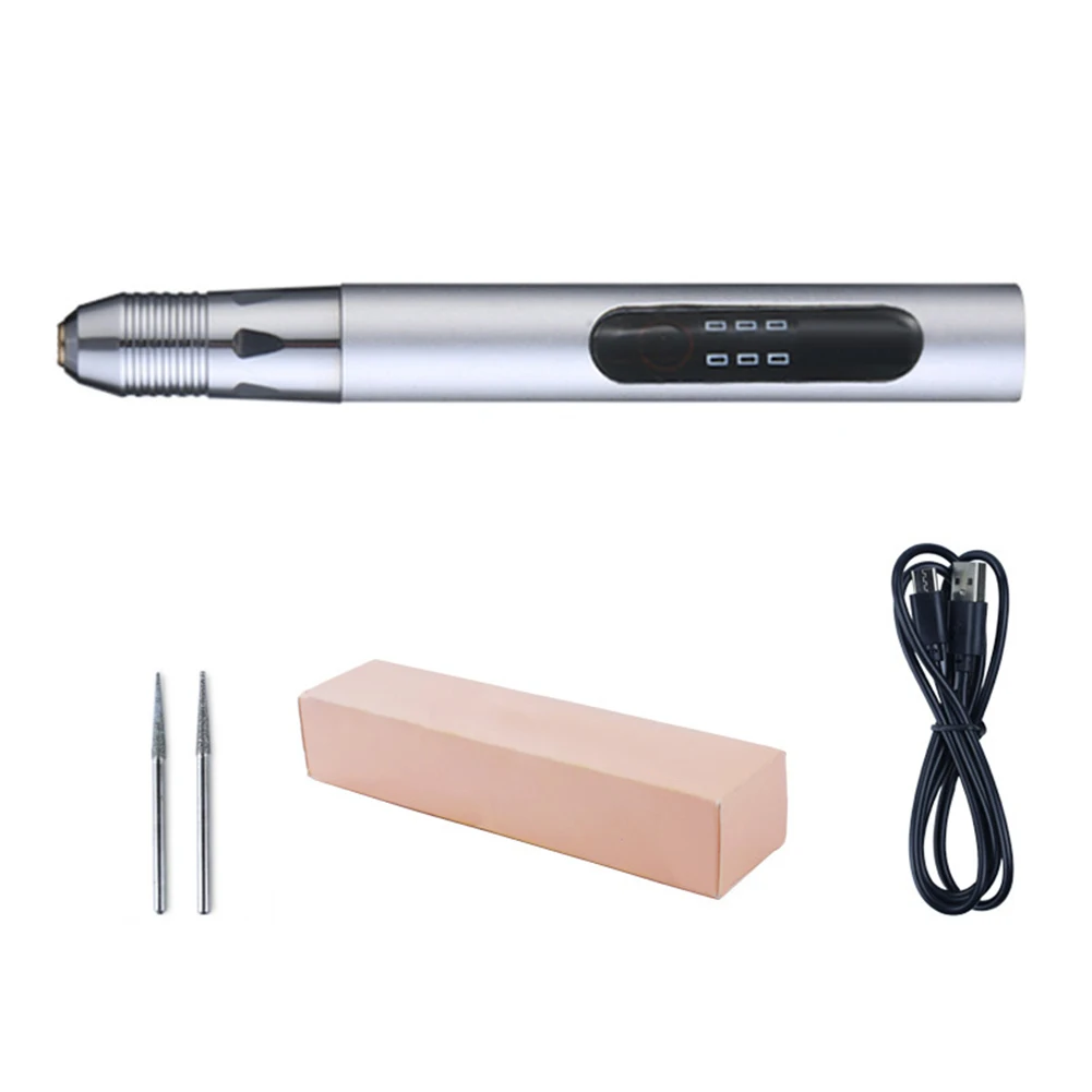 For DIY Crafts USB Engraving Pen Rotary Engraver White Lightweight Compact USB Rechargeable Three Speed Settings 15000 Rmin