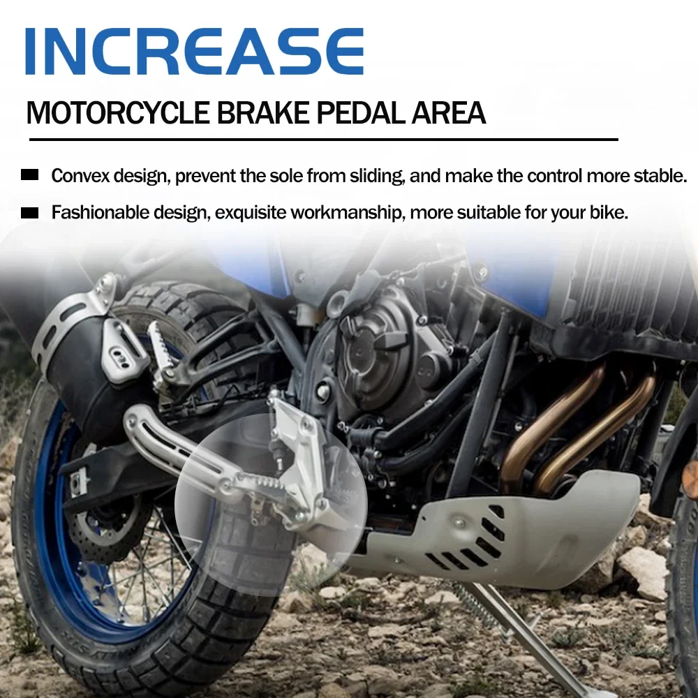 Pedal Ekstensi Tuas Rem Sepeda Motor Pelat Langkah Pemanjang Bantalan Pasak Pembesar untuk Yamaha untuk Tenere 700 XT700Z 2019-2021 T7 Rally