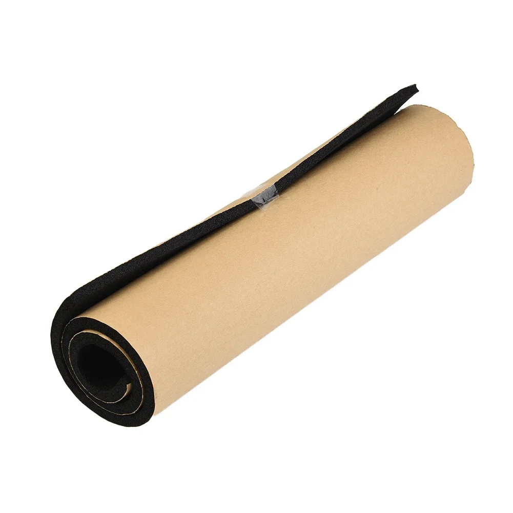 1pc Rubber + Plastic Car Sound-Proof Deadening Insulation Foam 30cm*50cm*6mm Black Sound & Heat Insulation Cotton Interior Parts