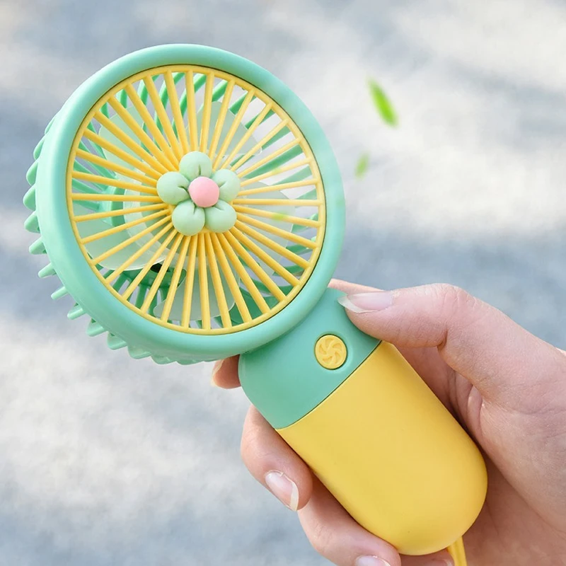Handheld Mini USB Rechargeable Personal Fan Lightweight Portable Plastic Design for Travel Office Car Home Cooling Ventilateur