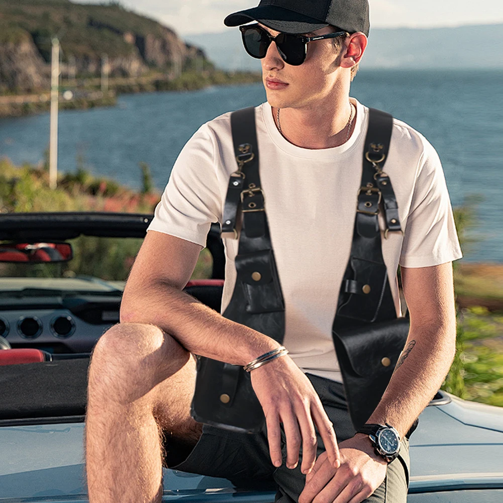 

Мужская скрытая сумка-кобура подмышку, многофункциональная сумка-кобура в стиле стимпанк, наплечная сумка-кобура, уличная сумка для телефона для езды и бега