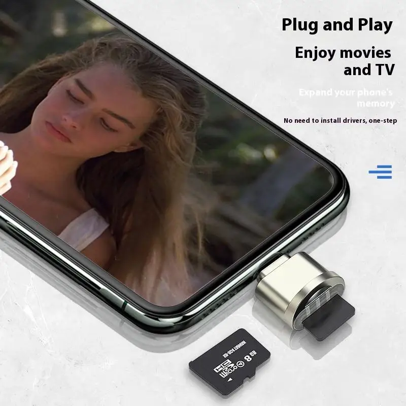 1Pcs Zinc Alloy USB 3.1 Type-C TF Mobile Card Reader For Xiaomi Laptop Multi Functional OTG Card Reader