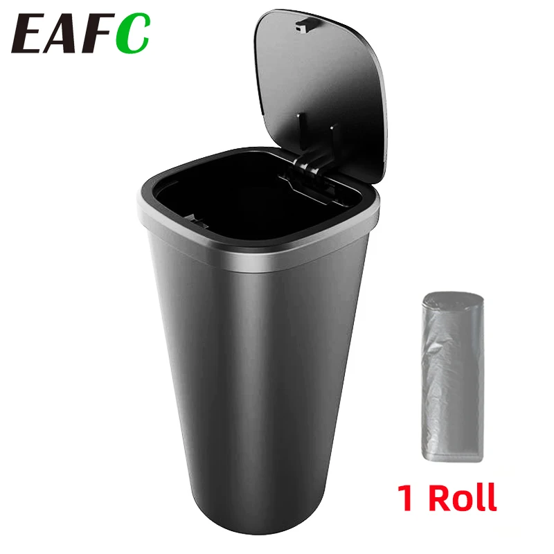 EAFC Car Trash Can Auto Organizer Storage Bag Car Garbage Bin Ashtray Dust Case Holder Click Open Cover