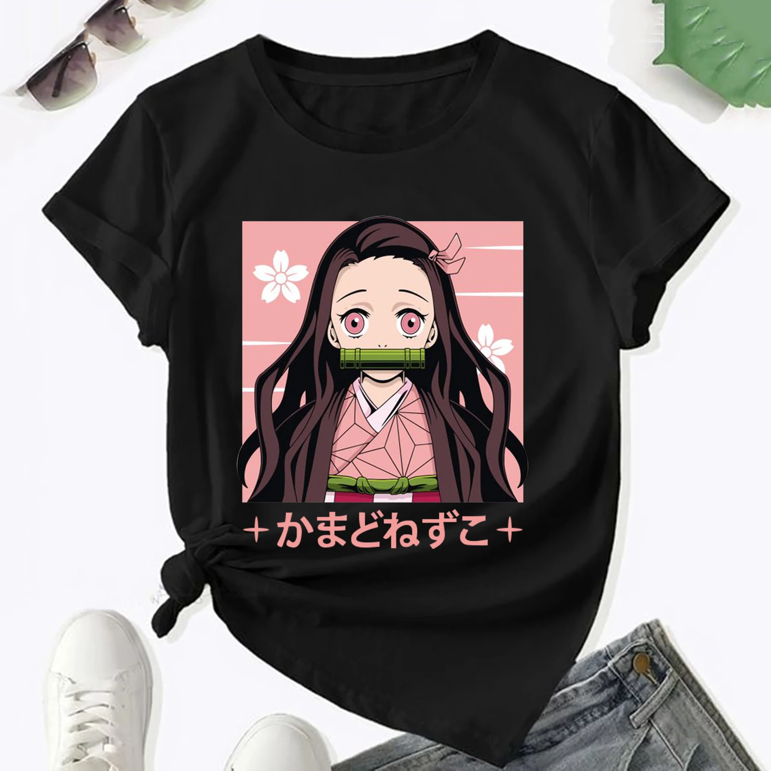 

Demon Slayer T Shirt Women Kimetsu No Yaiba Nezuko Tshirt Female Tanjirou Kamado Graphic Tee Shirt Japanese Anime Manga Tops