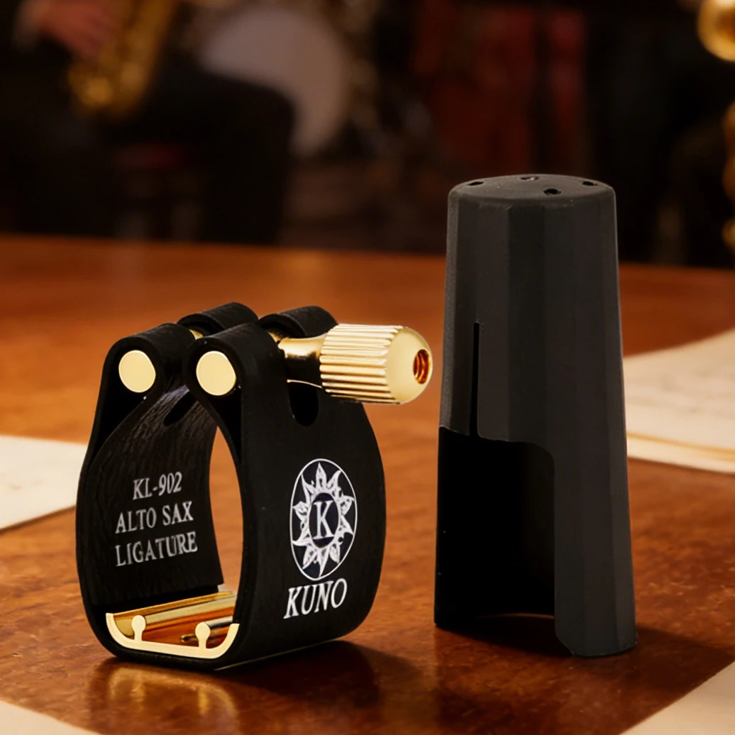 KUNO ligature and cap Used by hard rubber mouthpiece baritone Bb clarinet Bb Soprano Tenor sax Eb Alto saxophone.