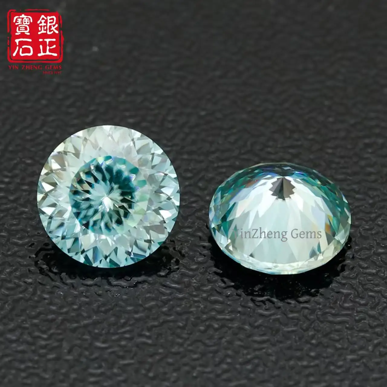 Diamantes moissanita de Aguamarina de grado YinZheng 6A, corte de cien facetas, proporciona piedra moissanita certificada GRA para hacer joyería