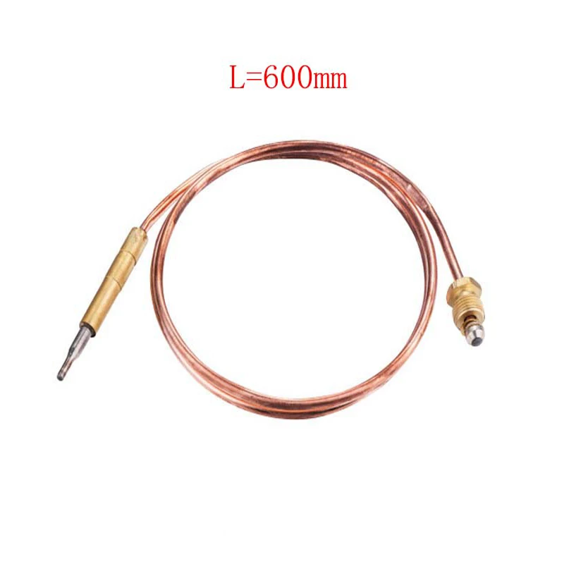 Gas Boilder Pilot Burner Thermocouple Wire Flame Sensor M9*1 Nuts Connection Copper Tube Length 600mm