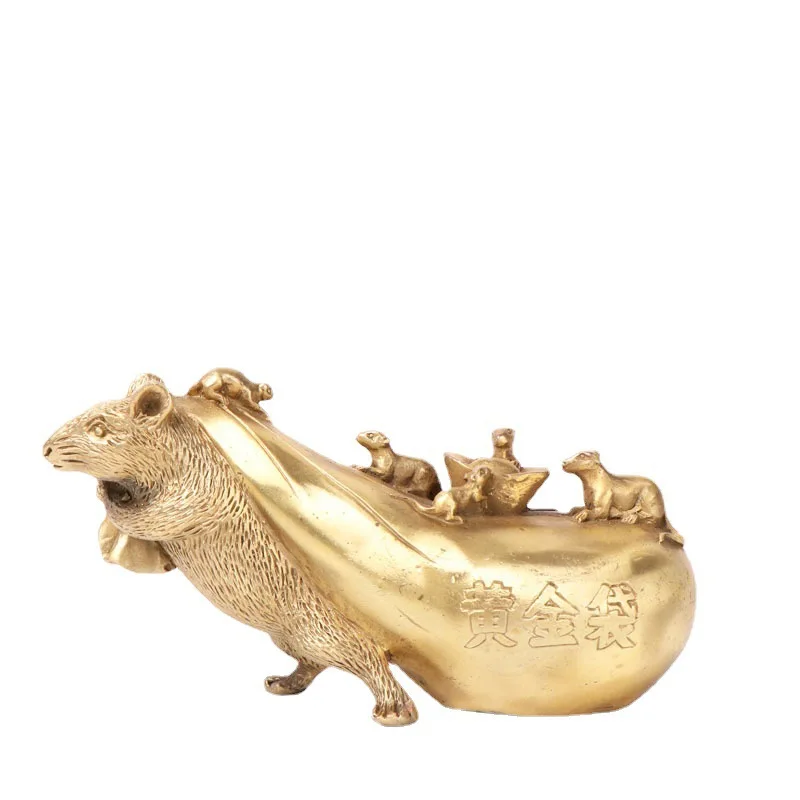 Copper In A , Golden Bag Mouse, Art Craft For Home And Office Decoration, Cloth Kangaroo