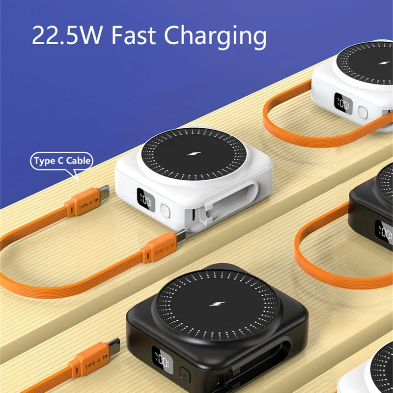 

Магнитное беспроводное зарядное устройство Magsafe Power Bank, 50000 мАч, 22,5 Вт, USB C, двухсторонняя быстрая зарядка для iPhone 16, Samsung Xiaomi Powerbank