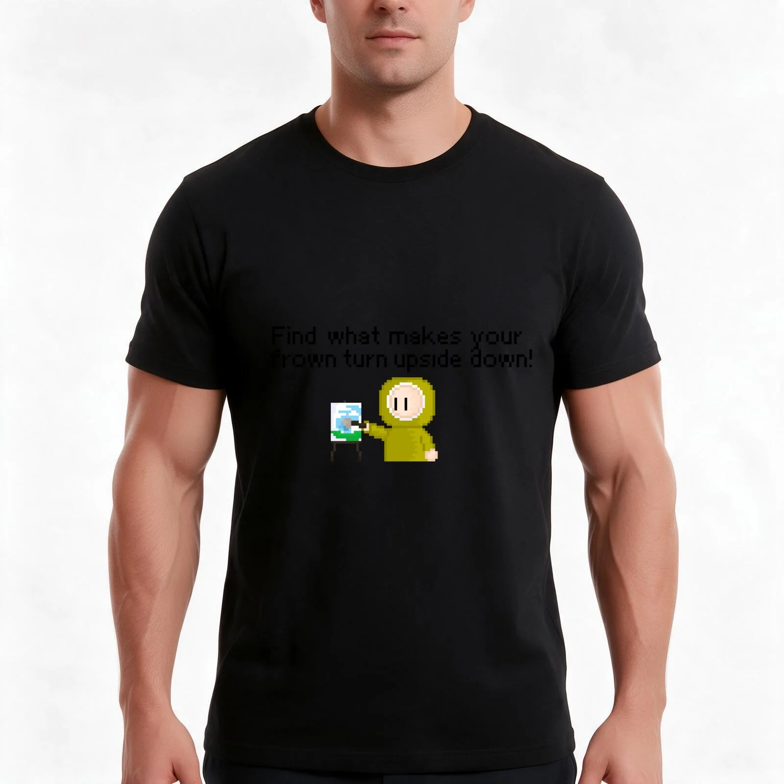 Find what makes your frown turn upside down! Inspirational Artwork T-Shirt Summer Casual Cotton Tee Oversized Streetwear Tops
