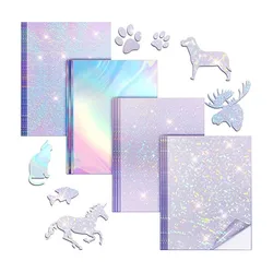 10PCS A4 Ink-jet Sticker Laser Diamond Holographic Vinyl Self-adhesive Printing Paper Sticker Paper for Printer Papel Adhesivo