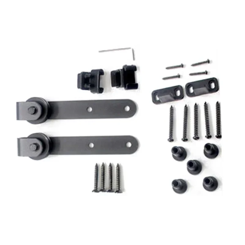 Mini Smooth Silent Sliding Barn Door Roller Track Rail Kit Hardware Cabinet Hanging Set  With Hex Wrench Hardware Accessories