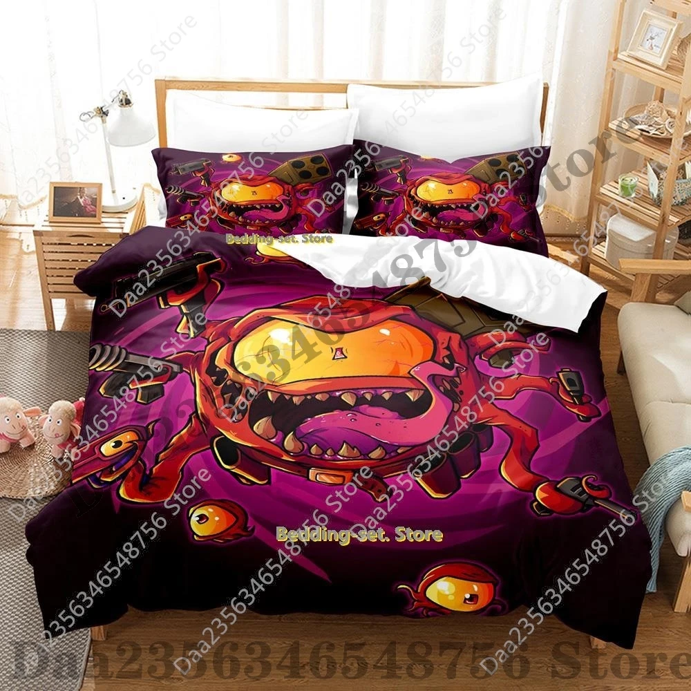 New 2025 Game Enter the Gungeon Bedding Set Single Twin Full Queen King Size Bed Set Adult Kid Bedroom Duvetcover Sets Anime bul