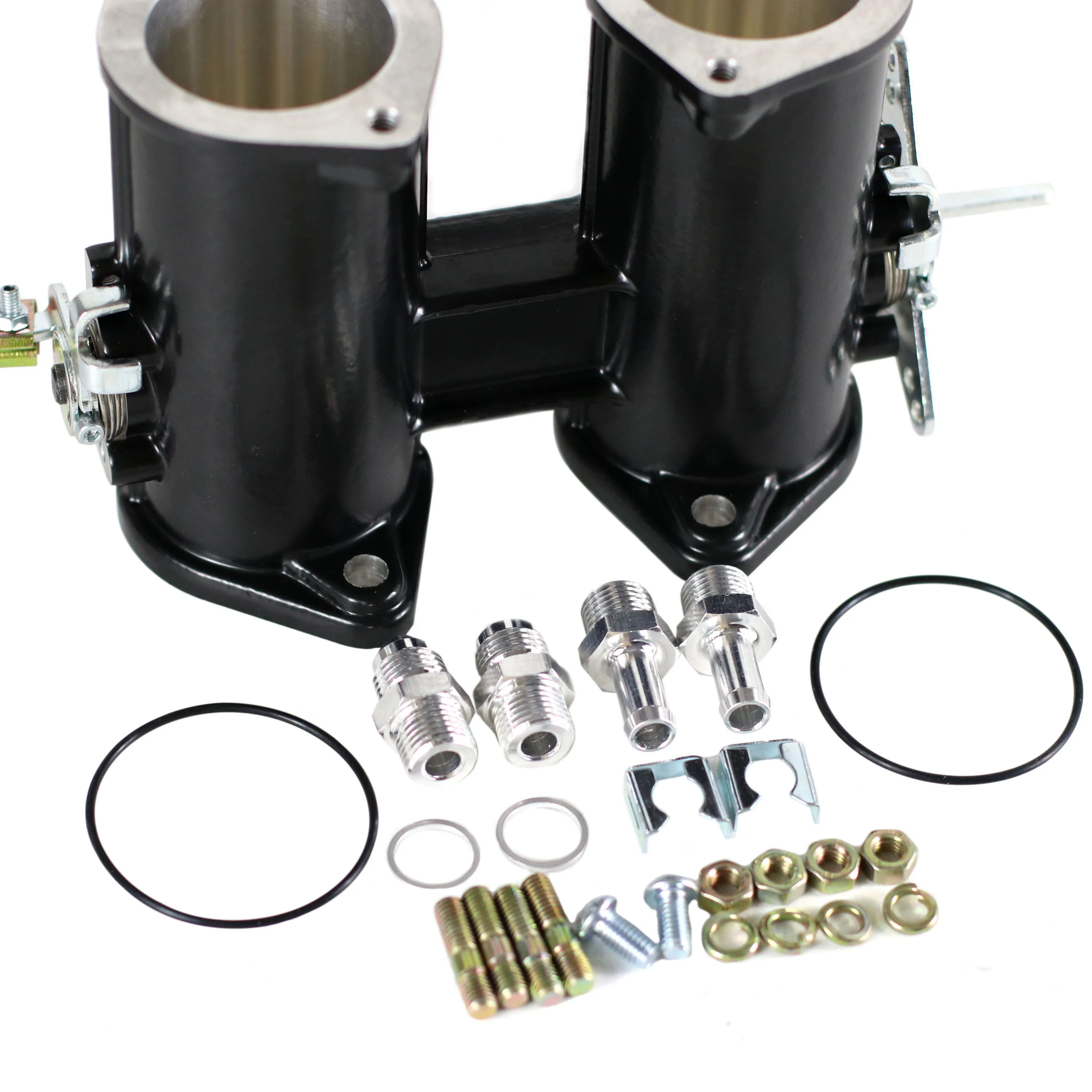 SherryBerg 45MM Bore 45 DCOE Weber Dellorto EMPI Style Sidedraft Throttle Body With Fuel Rail EFI High Injection Black for FORD