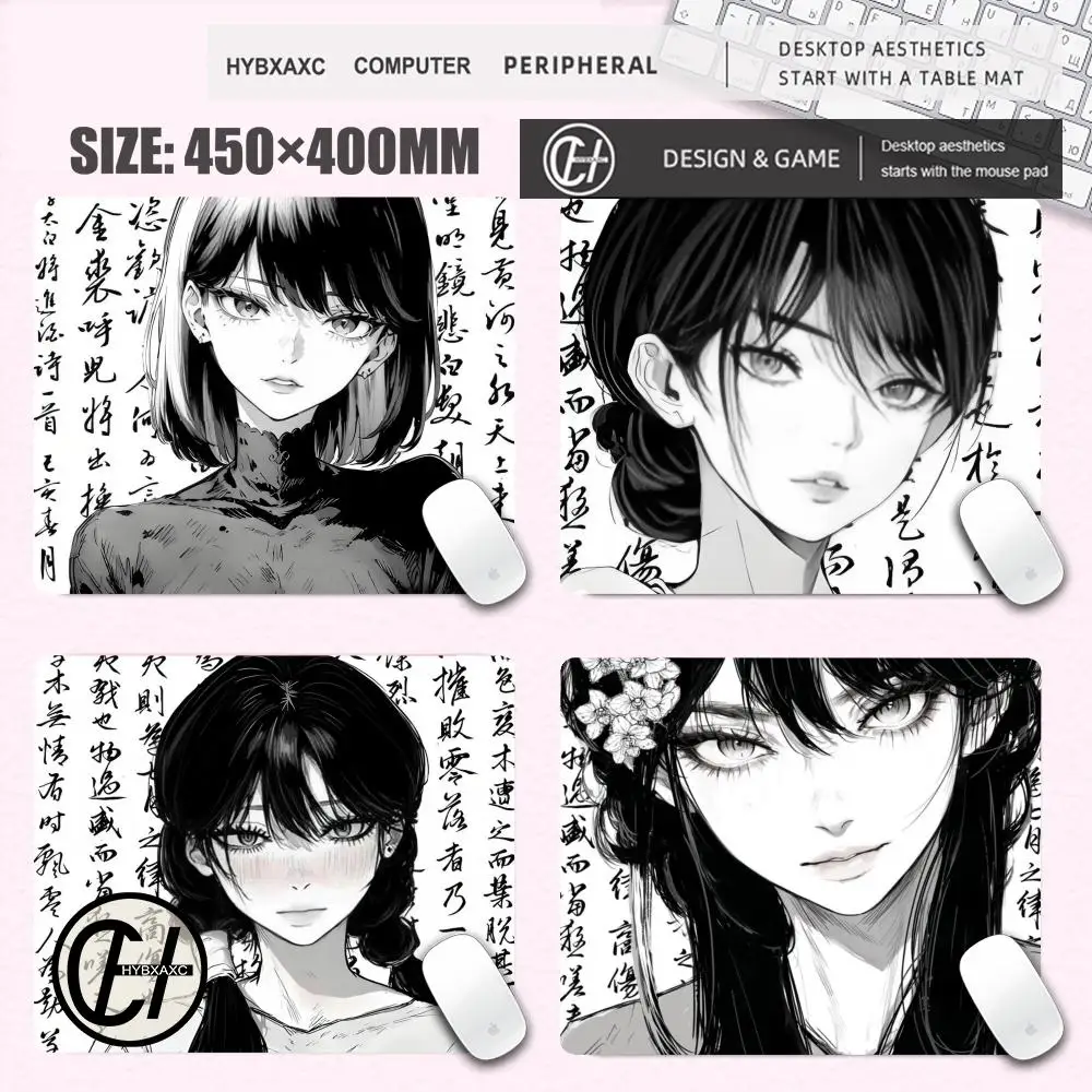 

Коврик для мыши в стиле аниме для девочек, игровой профессиональный коврик для мыши с ультратонкой поверхностью для киберспорта, геймерские аксессуары для компьютерных игр, коврик для мыши 400X450 мм