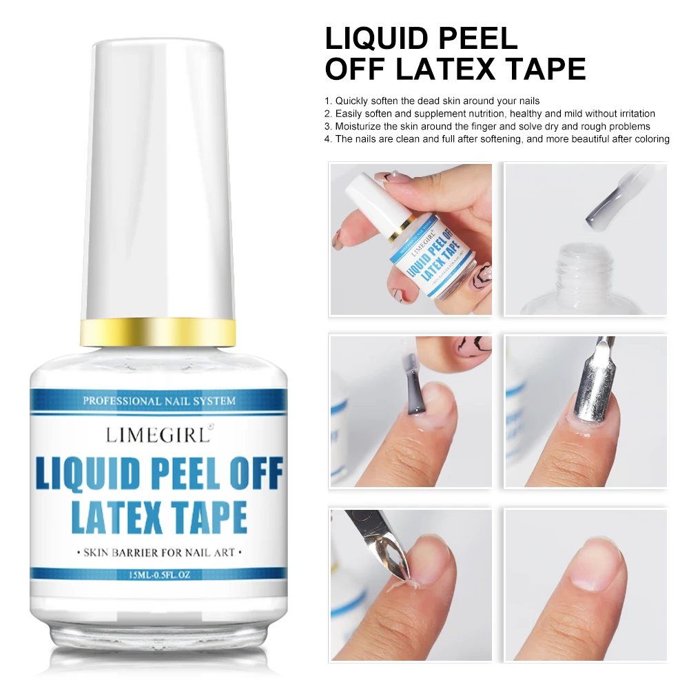 LIMEGIRL 15 مللي العناية إصلاح طلاء الأظافر المستخدمة لتقوية إصلاح الأظافر إهاب السائل تقشير الغراء وإزالة طلاء الأظافر الرعاية