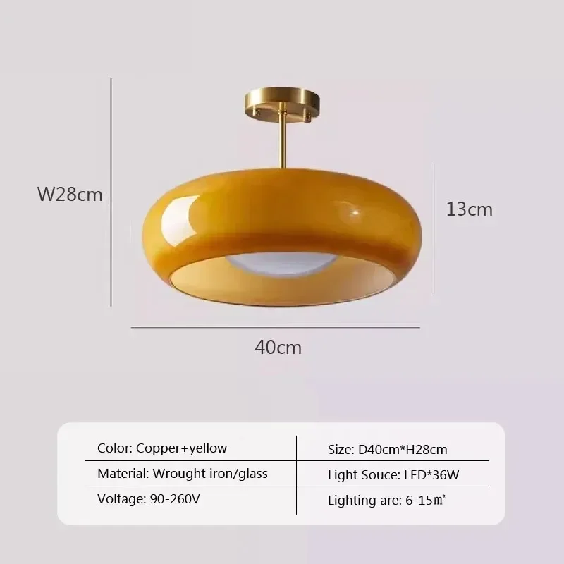 Bauhaus gele kroonluchters Mid Century messing glazen plafondlamp woonkamer slaapkamer eetkamer Franse gang balkon licht