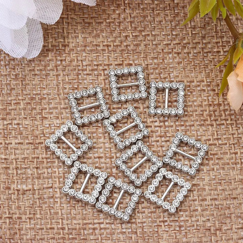 10pcs Newest 5mm Round/Square Mini Ultra-small Tri-glide Belt Buckle Doll Bags Diamond Buckles DIY Doll Clothing Shoes Buckles