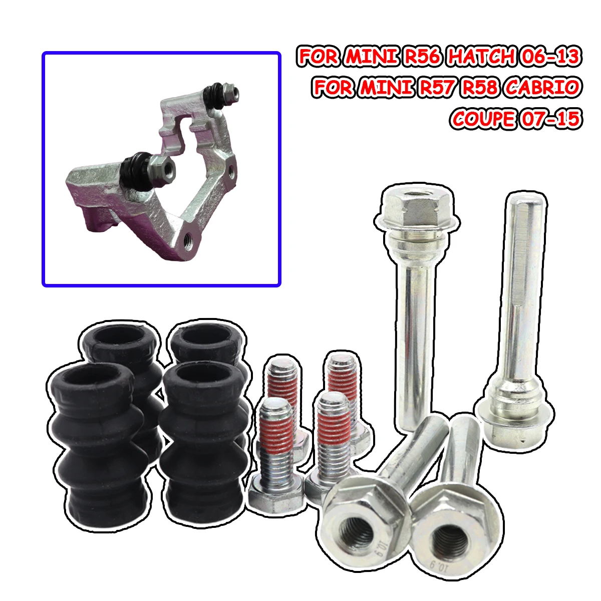 

Front Left Right Brake Caliper Cylinder Slider Guide Pin Rubber Bushing Boot Seal Kit For MINI R56 HATCH R57 R58 CABRIO COUPE