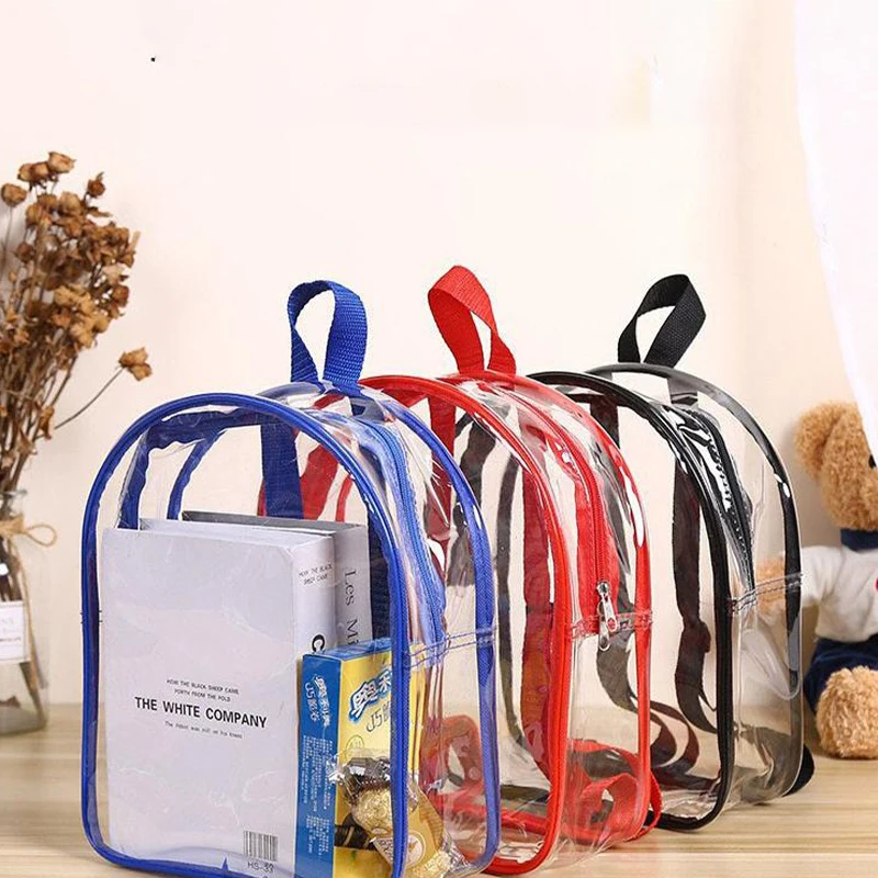 Lightweight Transparent Backpack Cute Zipper Double Shoulder Jelly Book Bag