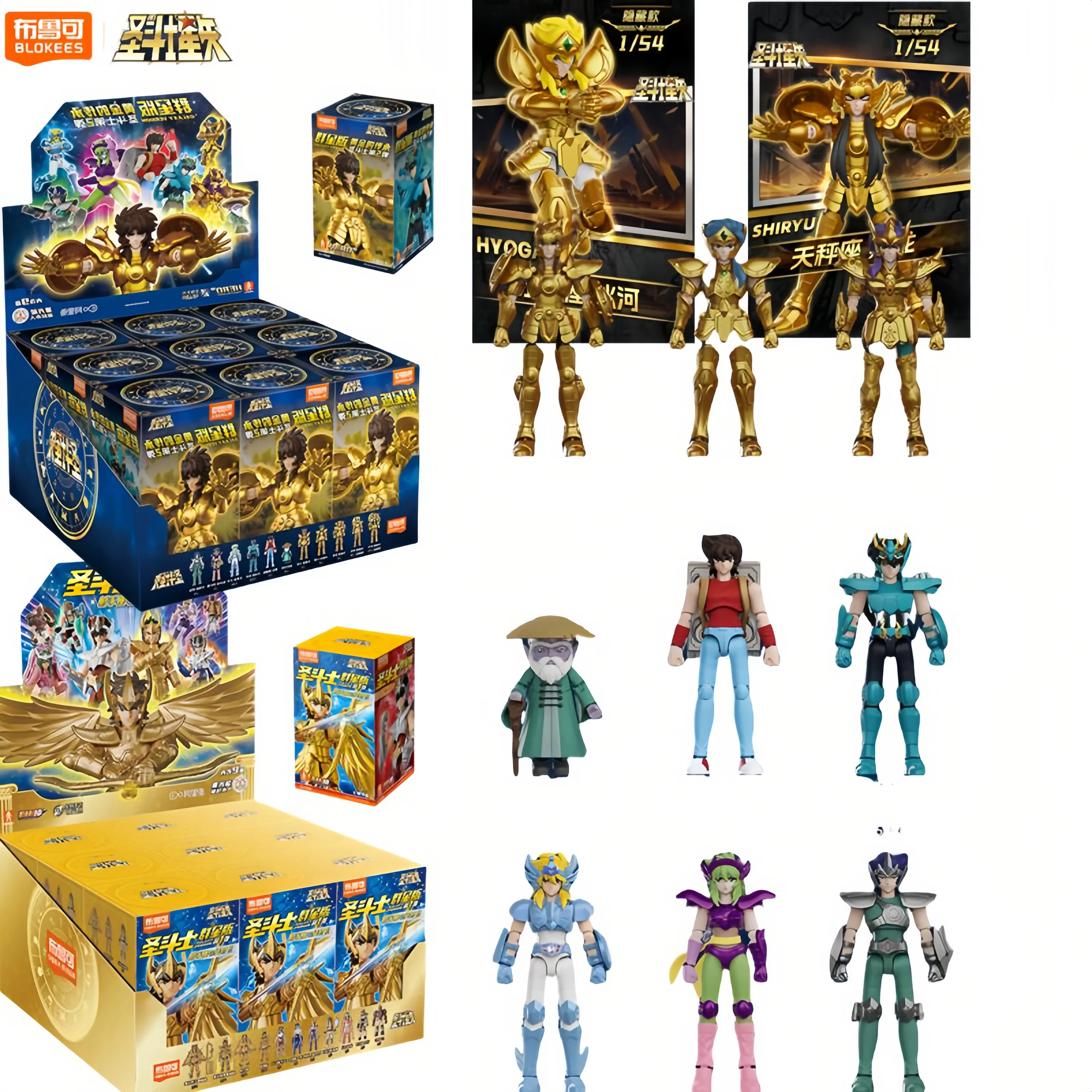 Original Blokees Gold Saints Action Figure Champion Saori Kido Seiya Mu Aiolia Assembly Figure Toys Birthday Gift