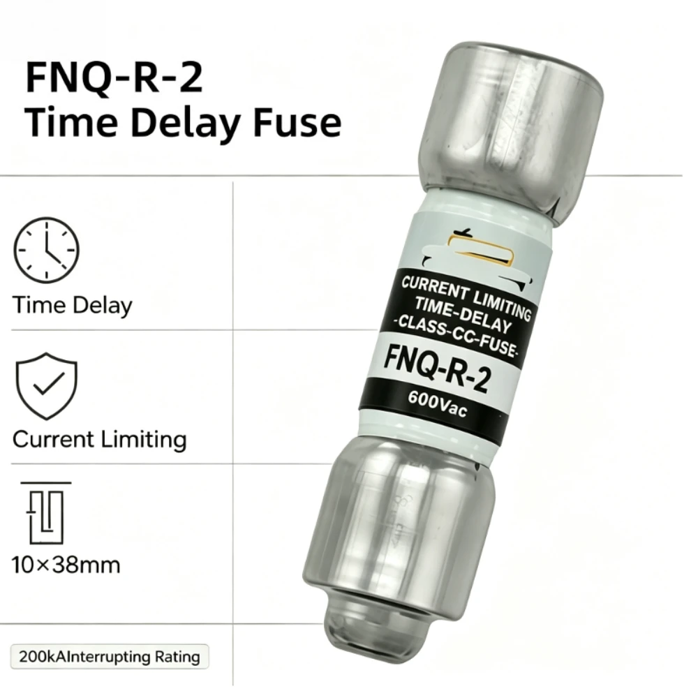 5/10pcs FNQ‑R‑2 2A Time Delay Fuse Class CC OEM Replacement Cartridge Fuse