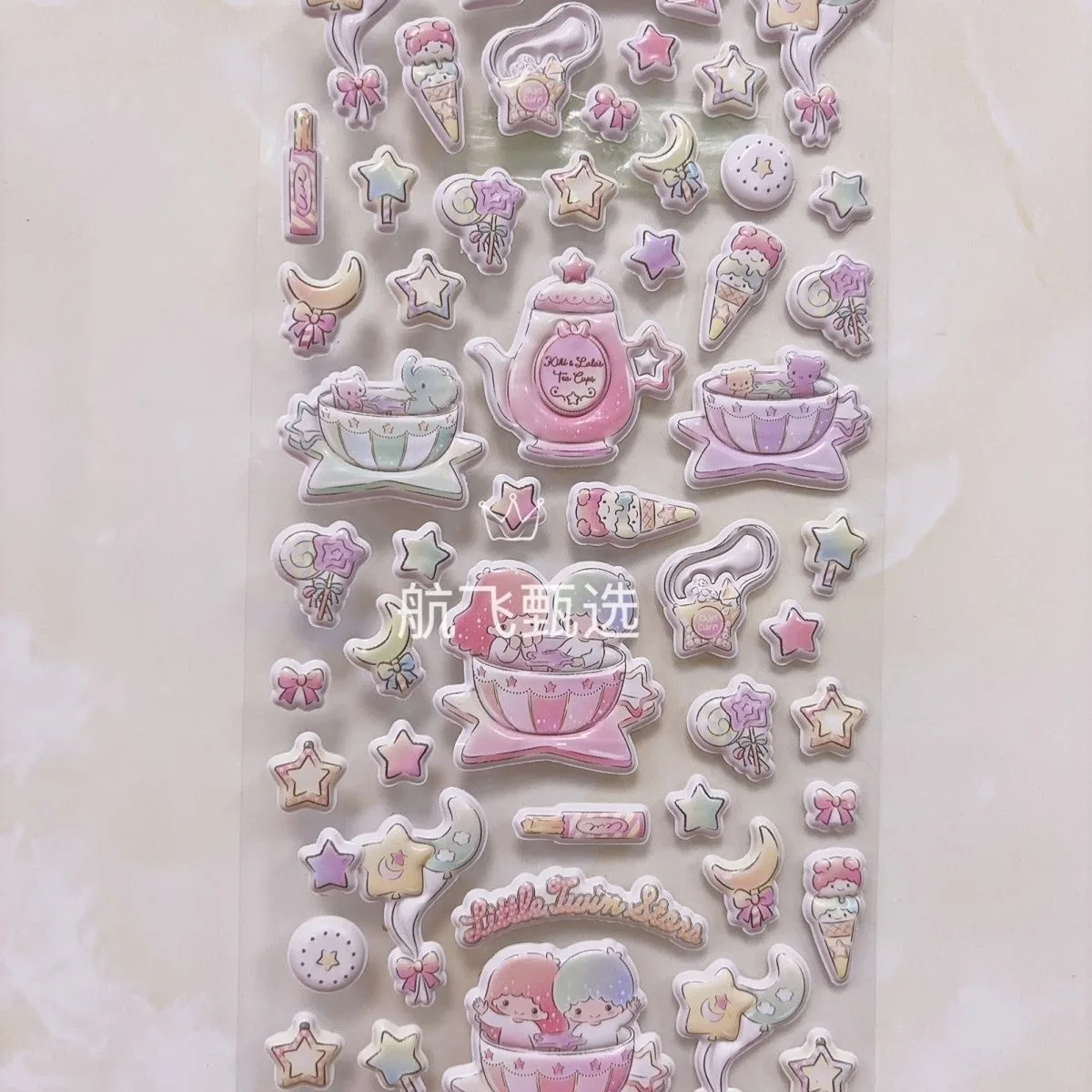 عشوائي 2 قطعة سانريو ليتل Twinstars ثلاثية الأبعاد فقاعة ملصقات للإبداع Diy بها بنفسك سطح المكتب الديكور جراب هاتف ملصقات مكافأة لعبة