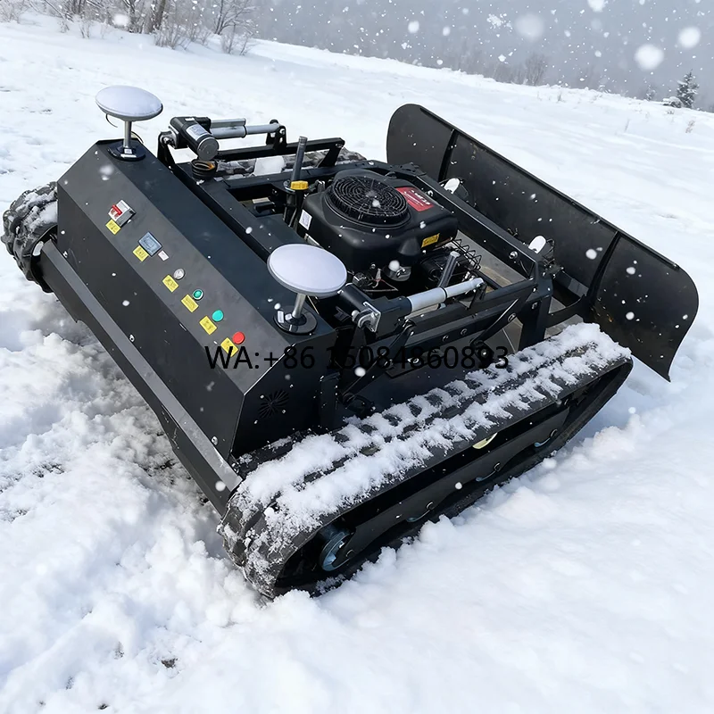 GardeningGPS Remote Control Snow Track Plow Robot Snow Removal For Parking Lot All Season Smart Cleaning Machine With App Contro