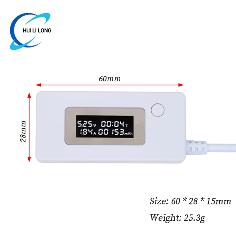 KCX-017 الأبيض الذيل مقياس التيار الكهربائي شاشة الكريستال السائل USB صغير الجهد الحالي مراقبة السعة تستر متر 4-30 فولت كاشف اختبار الطاقة المحمول
