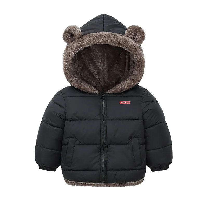 Kids Thick Warm Coats Winter Children\'s Fleece Hooded Jackets Cashmere Padded Snowsuit Boys Girls Cotton Outerwear 1-6 Years