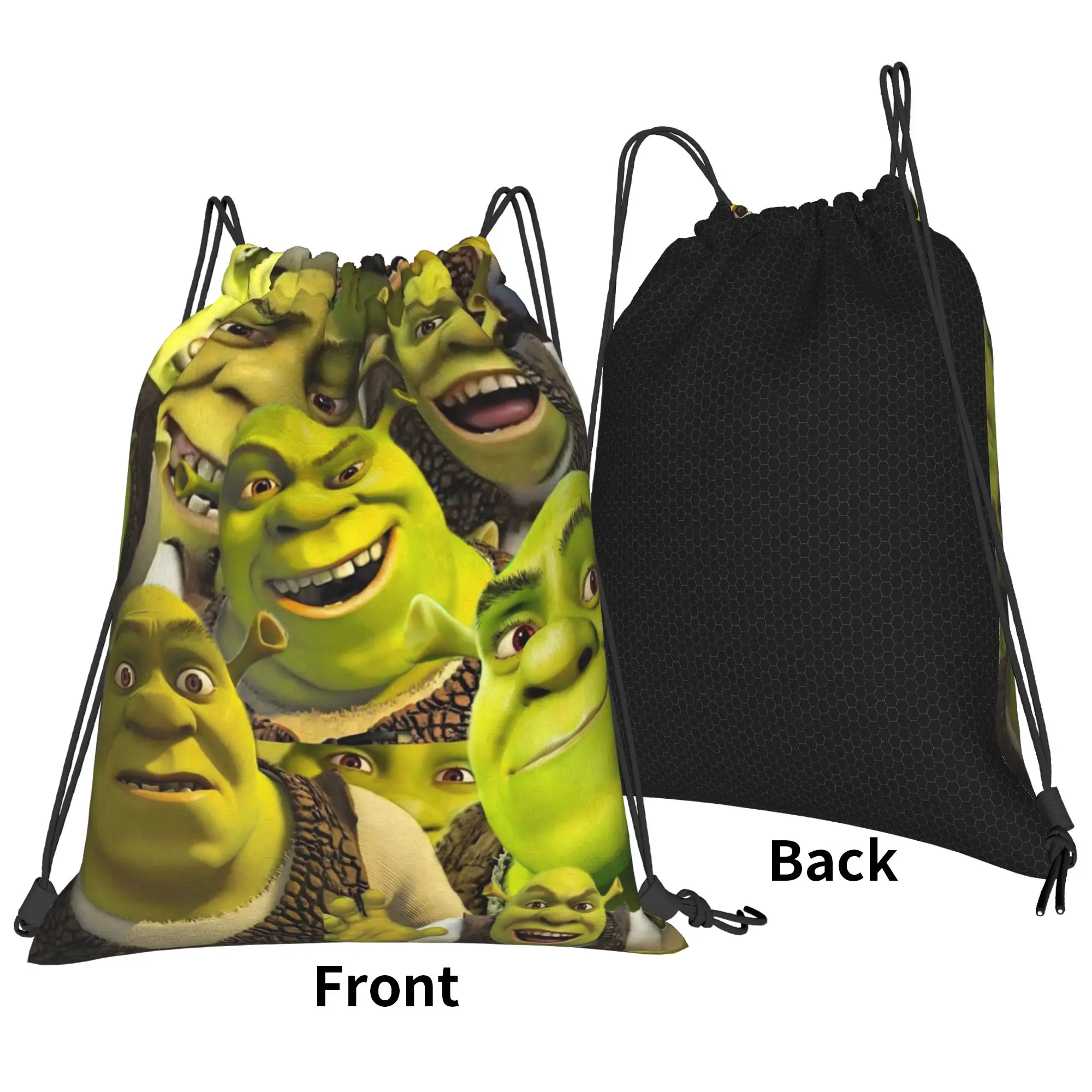 Funny Comedy Shreks Drawstring Backpack Gym Sports Sackpack Water Resistant  String Bag for Cycling 36cm (W) x 43cm (H)