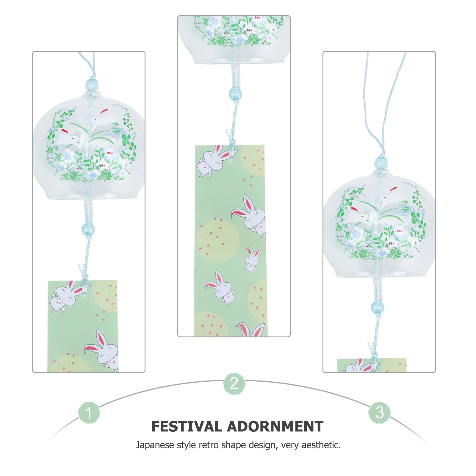 

1Pcs Japanese Style Glass Wind Chime Hanging Ornament Home Decorative Gift Decorative Wind Chime