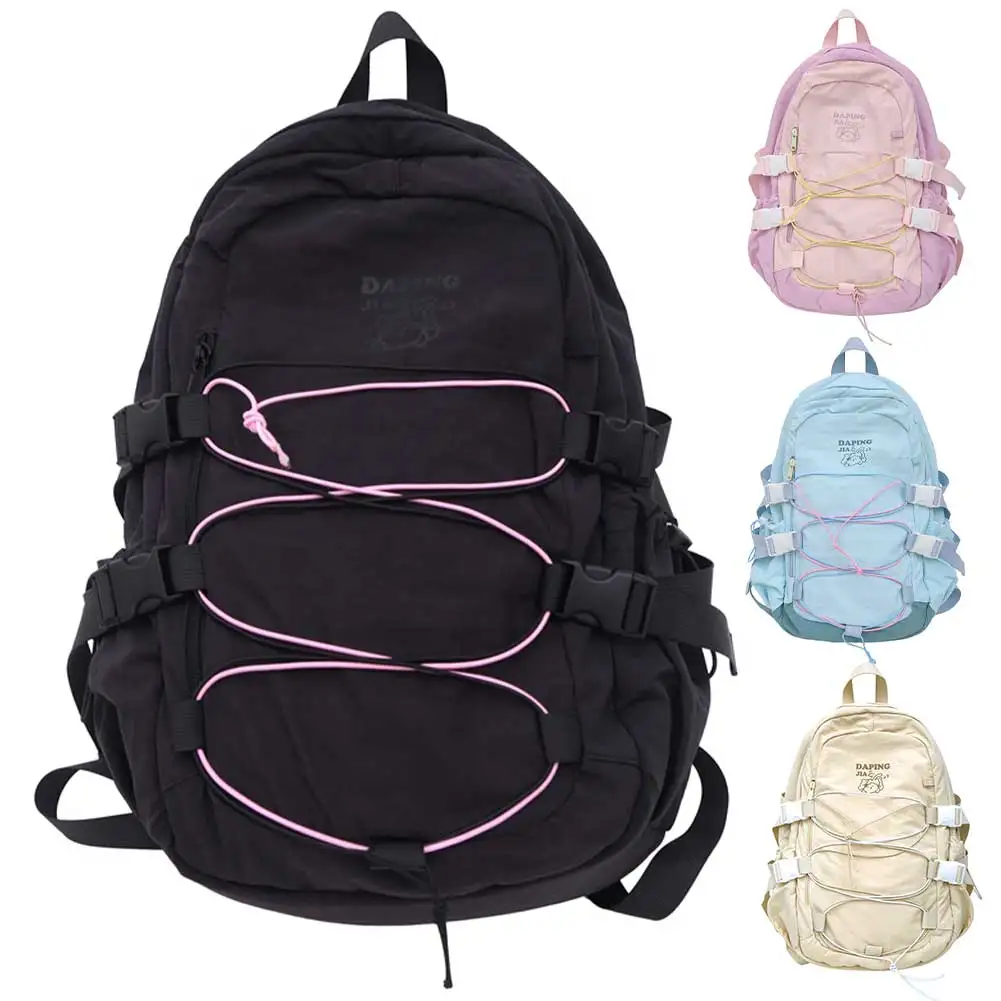 

Nylon Backpack Large Capacity Laptop Rucksack Aesthetic Fashion Backpack Kawaii Students Bookbag Travel Daypack