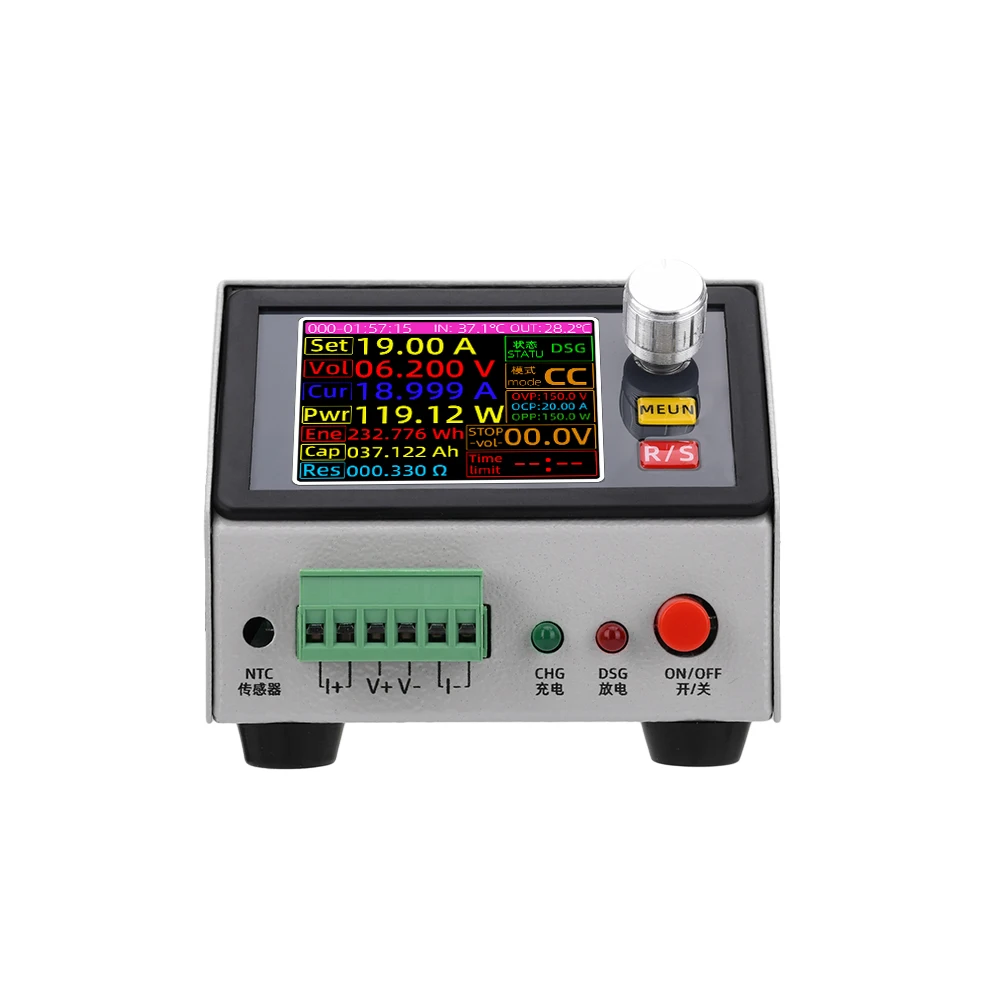 DC 12V 2.4-inch 20A 150W  Battery Capacity Monitor Tester Modes Discharge Meter Constant Current Electronic Load Tool