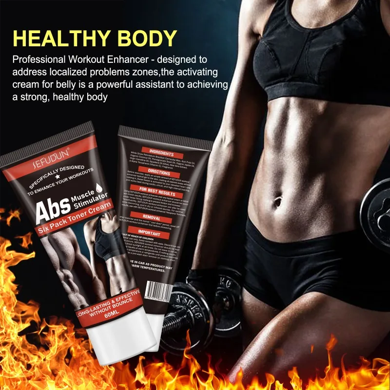 Abdominal Muscle Heating Cream Enhancer Burning Sweat Weight Loss Increase Belly Muscle Tightening Abdominal Muscle Cream 60ml