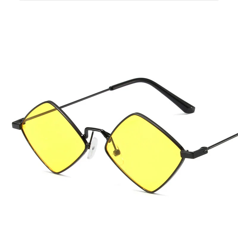 Lunettes de soleil vintage irrégulières pour hommes et femmes, petite monture, losange, nuances, rétro, alliage, lunettes noires