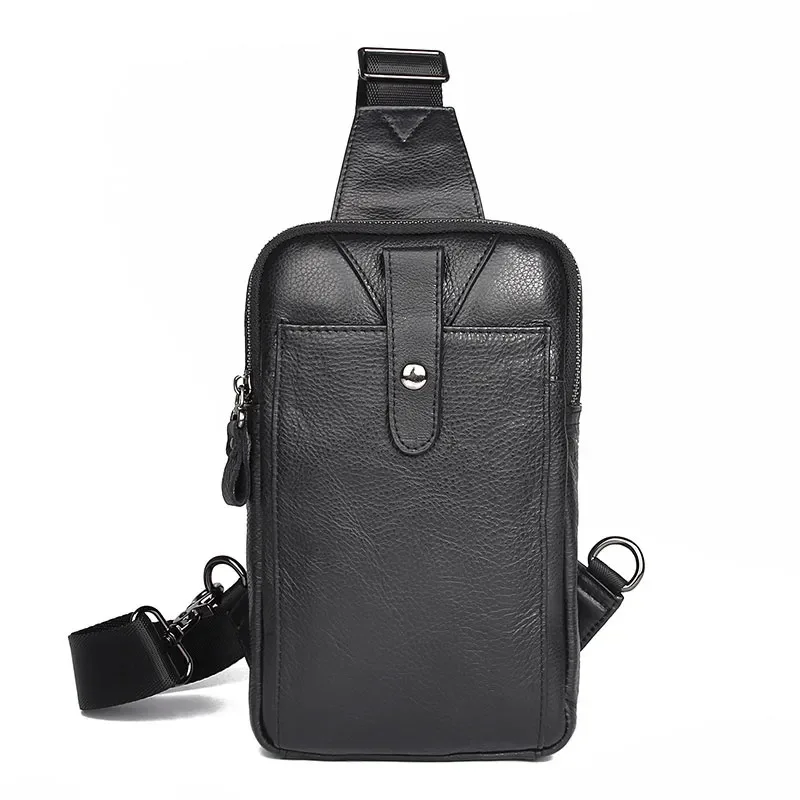 Fashion Luxury  Multifunction Sling Chest Bag Real Leather Outdoor Sport Men Backpack Waterproof Travel Shoulder Cross Bags 2025