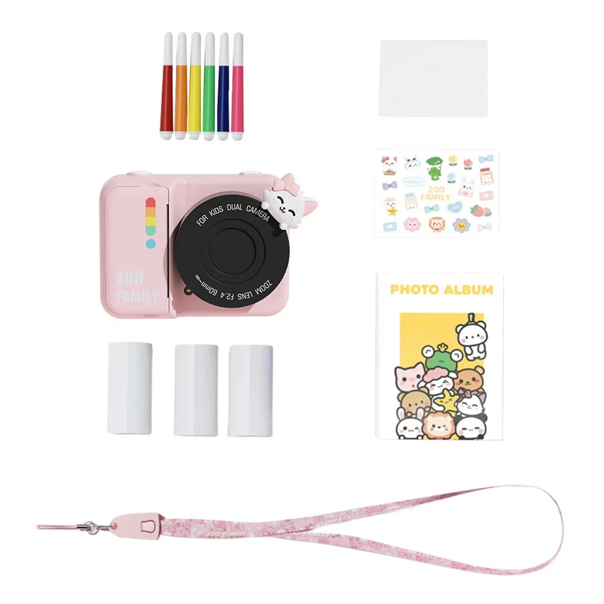 ABWG-Kids Instant Print Camera 3Inch Screen WIFI HD Digital Camera with 48MP Dual Lens Thermal Photo Paper