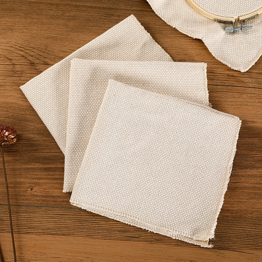 

5PCS 34X34CM Monks Cloth Embroidery Needlework Fabric Cotton Yarn DIY Sewing Monks Cloth Cross Stitch Handmade Knitting