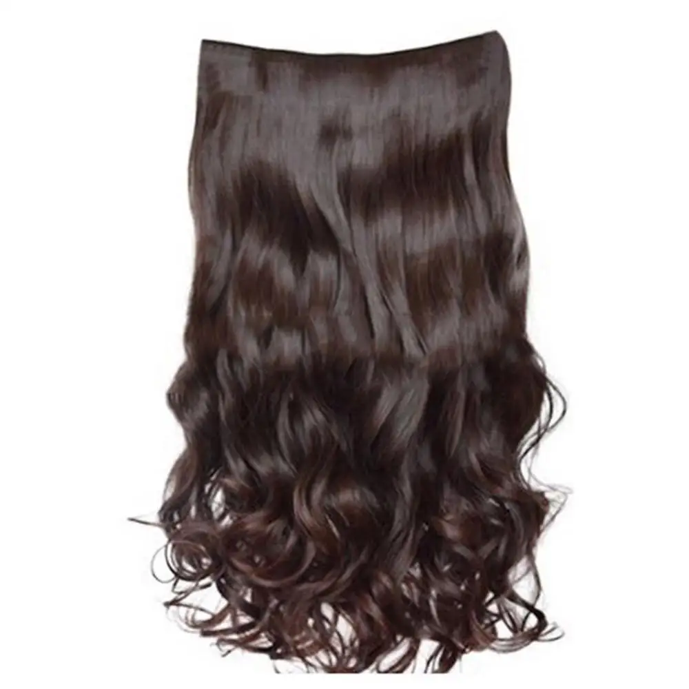 55cm parrucchino lungo riccio da donna 5 Clip Clip di capelli finti ondulati sintetici resistenti al calore nell'estensione dei capelli parrucche sintetiche ondulate lunghe