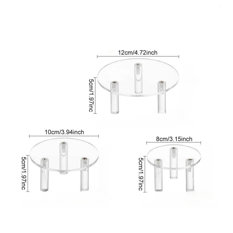 3PCS Acrylic Jewelry Cosmetic Display Stand Jewelry Headdress Display Stand Transparent