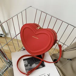 Fashion Heart Shape Crossbody Bags For Women New Solid Pu Leather Shoulder Bag Casual Ladies Handbags Designer Women Bags